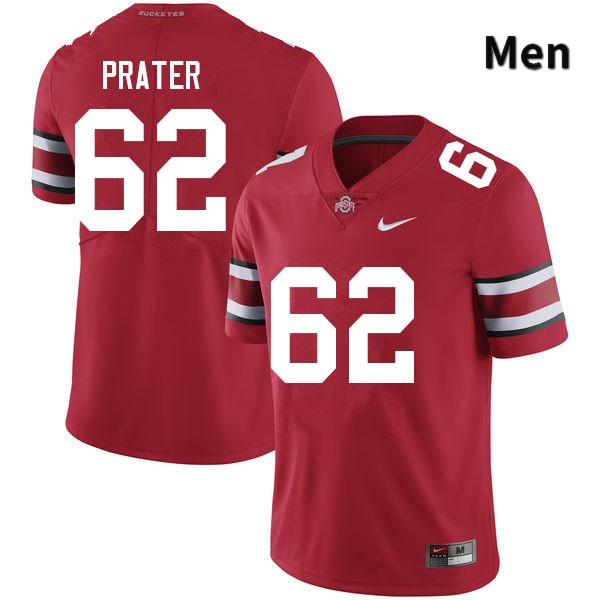 Ohio State Buckeyes Bryce Prater Men's #62 Red Authentic Stitched College Football Jersey